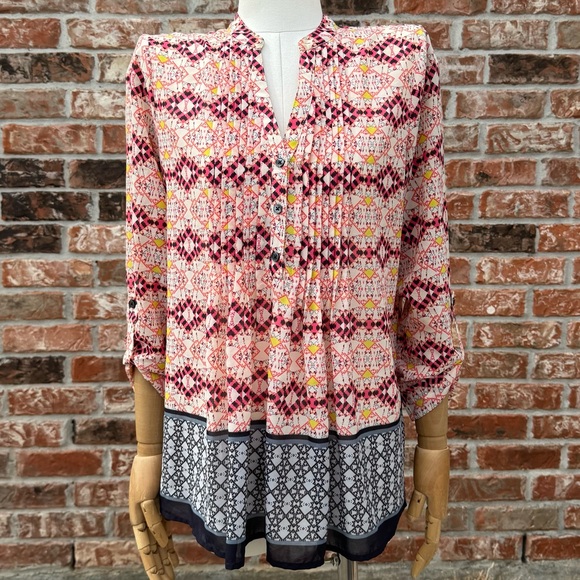 Anthropologie HD in Paris Red and Pink Blouse / 2 / Excellent condition - Picture 4 of 17